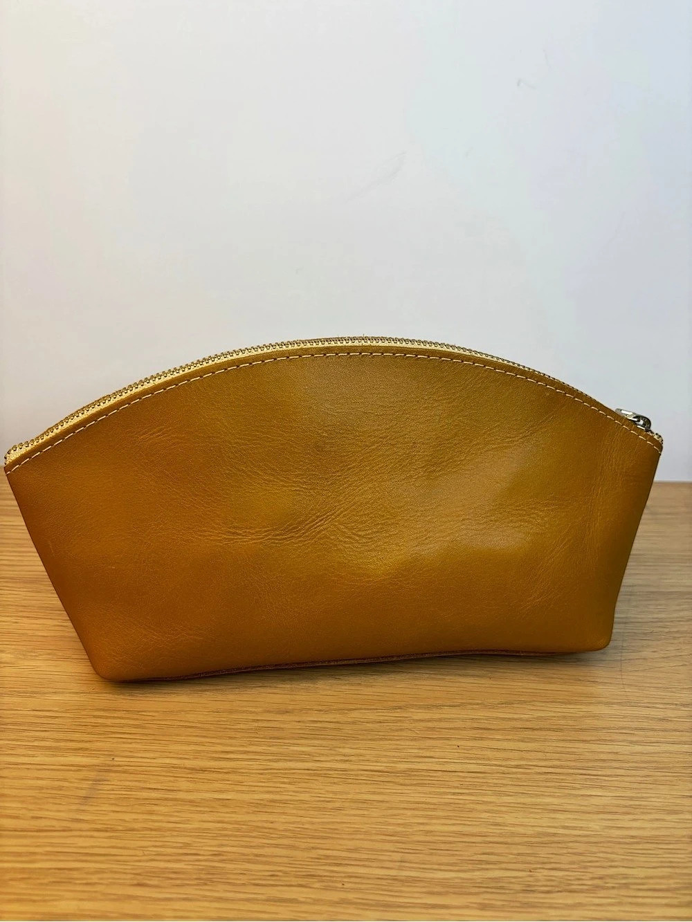 Portland Leather Goods Eclipse Makeup Bag Golden Yellow NWOT